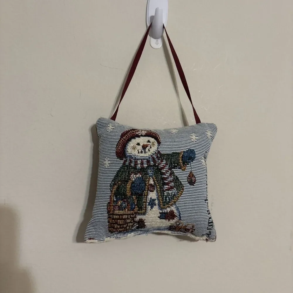 Longaberger Blue Tapestry Snowman 5 1/2